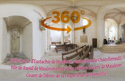 1239 Charte d'Eustachie de Mauléon, vicomtesse de Châtellerault, fille de Raoul de Mauléon et sœur du célèbre Savary de Mauléon – Gisant de l’Absie Chapelle de la Trémoïlle