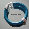 NOUVELLE COLLECTION - BRACELET CUIR - CERAMIQUE - ZAMAK (PLAQUE ARGENT)