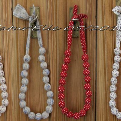 Homemade : collier boules en tissus --> fait maison