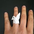 Bague oiseau de cuir