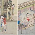 [CHINE] Deux albums érotiques chinois de 7 et 3 aquarelles libres sur soie, Epoque XIXe 