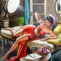 1950s, Illustration de Gina Lollobrigida par Walter Molino