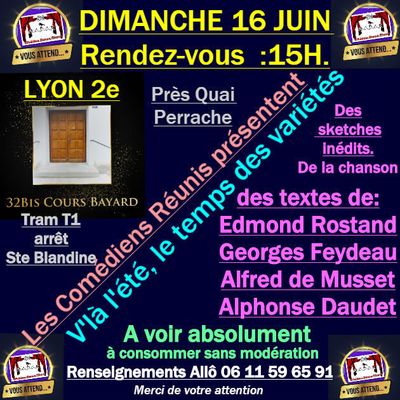 Une date 16 juin Un lieu Lyon 02 Séance récréative 