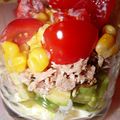 Verrine avocat, thon, mais