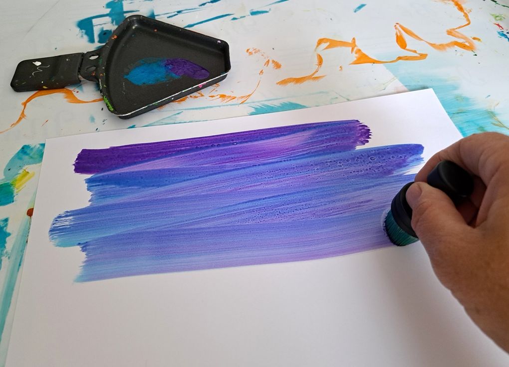 Avec encres "Multinacré" (bleu + violet)
