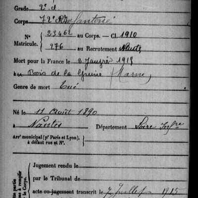 Soldat Alphonse Chagna 72e RI