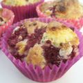 Muffins chocolat blanc et framboises