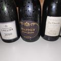 Champagnes : Lallier : millésime 2010, Drappier : La Grande Sendrée 2009, Jérôme Prévost : Les Béguines