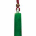 An exceptional jadeite lingguan tube pendant necklace, circa late Qing dynasty