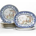 A Group of Chinese Export Underglaze-Blue and Famille Rose Dishes, Circa 1775