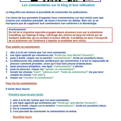 Comment faire pour commenter des articles du blog, ou lire des commentaires