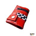 Porte carte / porte monnaie / billets zip original rouge et motifs pop vintage psyché - pratique à glisser partout - Mixte