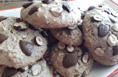 Cookies au sarrasin, noisettes et chocolat noir