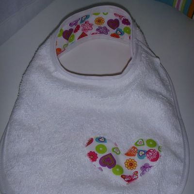 Bavoir réversible girly multicolore