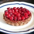 Tartelettes aux framboises et crème d'amandes torréfiées