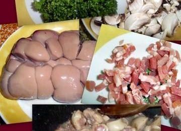 Rognons de veau au citron et champignons.