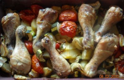 PILONS DE POULET AUX LEGUMES