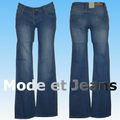 JEAN BOOTCUT Bleu Clair Délavé Taille Basse - JEAN BOOTCUT PAS CHER 