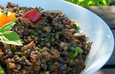 Lentilles vertes du Puy à la parmigiana