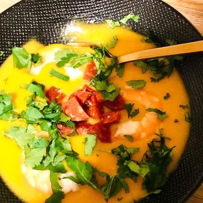 Velouté Lentilles Corail Carottes au Lait de Coco