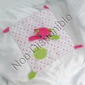 Doudou Plat Carré Chat Ours Rose Plat Blanc A Pois Rose Vert Bleu Pomme Orchestra