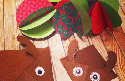 Origami #petits rennes de Noël