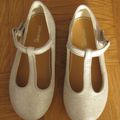 Chaussures salomés beiges filigranes brillants - Zara baby - Pointure 24 - 6 euros - 