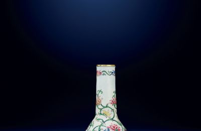 A very rare imperial Beijing enamelled miniature vase, Kangxi yuzhi mark within double-squares and of the period (1662-1722)