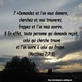 Matthieu 7:7,8 (Demandez, cherchez, frappez...) [Versets Illustrés]