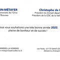 Voeux et invitation le 20 janvier 2023