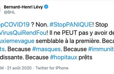 Covid 19: BHL a aussi eu tout faux sur la "2ème vague"