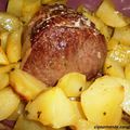 Pommes de terre rôties et rosbif
