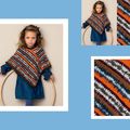 Poncho coloré pour fille