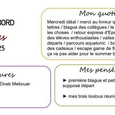 Carnet de bord du 11 au 17 juin 2025