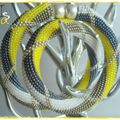 Collier Maille serrée : jaune, blanc & anthracite