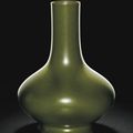 A fine teadust-glazed bottle vase, Incised seal mark and period of Qianlong