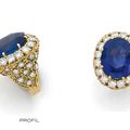 Bague diamants et saphir ovale pesant environ 18 cts