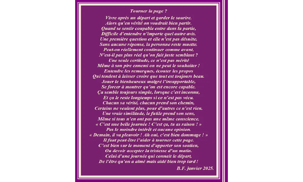 Tourner la page ?