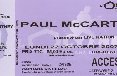 Paul McCartney - Lundi 22 Octobre 2007 - Olympia (Paris)