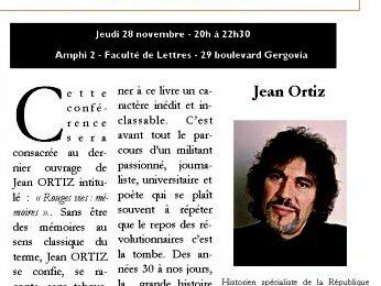 Clermont-Ferrand le 28 novembre 2013: les ROUGES VIES de Jean Ortiz