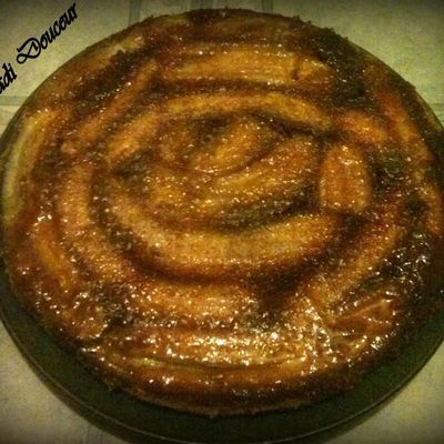 gateau renversé aux bananes et caramel