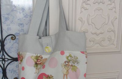 Sac cabas "Fées " avec points roses