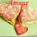 Millefeuilles amoureux coco-framboises