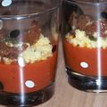 Bavarois de tomates et crumble au parmesan (à l'agar agar)
