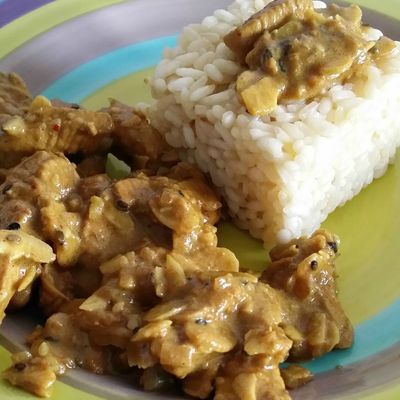 Risotto destructuré au poulet et épices