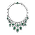 Emerald and diamond necklace