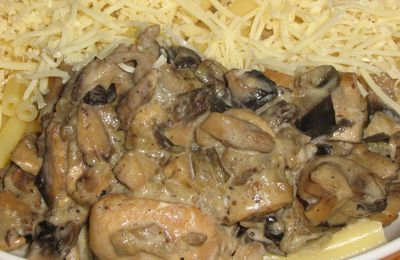 Poulet champignons et aubergines