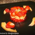 Tartare de fraises et melon au basilic