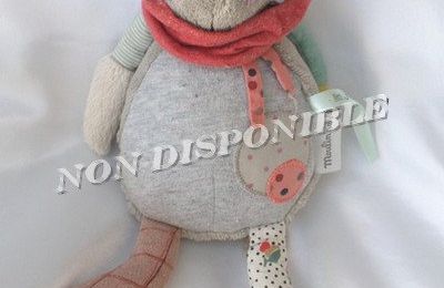 Doudou Peluche Souris Gris Echarpe Les Jolis Trop Beaux Moulin Roty