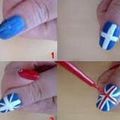 ongles délavé et drapeau anglais 
